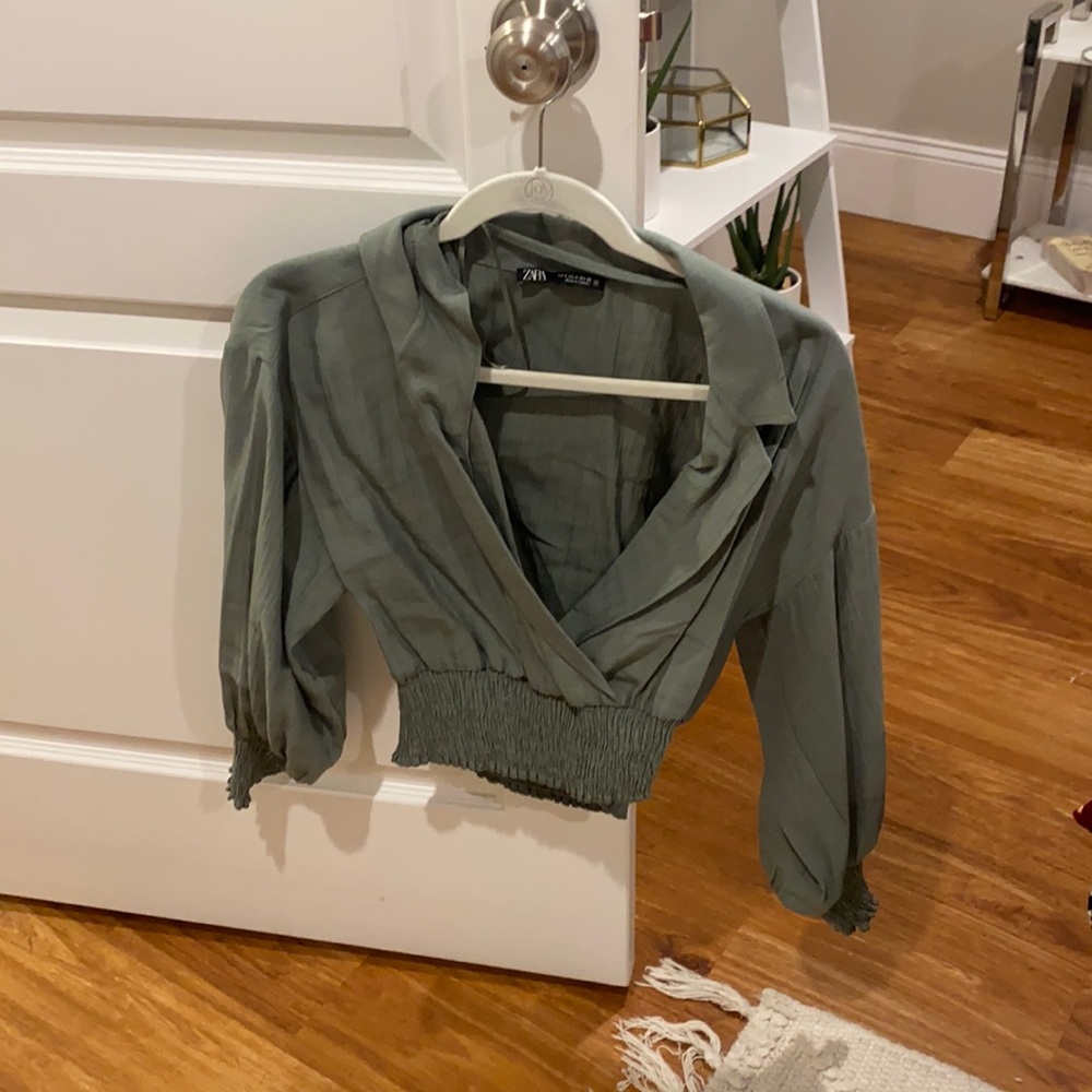 Zara green blouse
